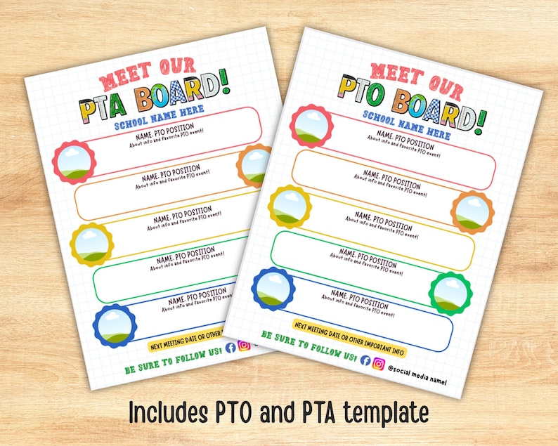 Editable Meet the PTO or PTA Board Flyer Template, Introductions for ...