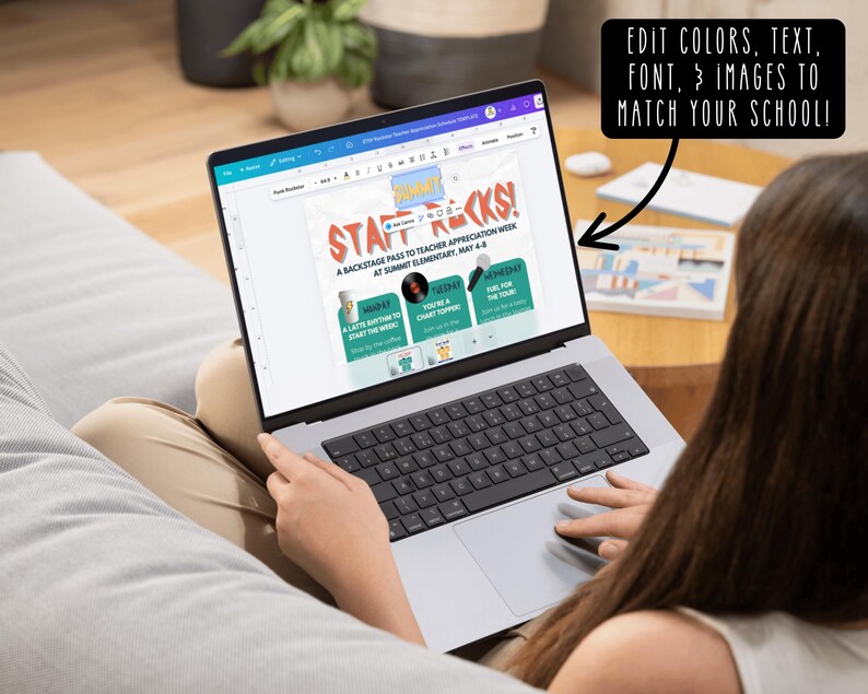 Rockstar Staff Appreciation Week Itinerary Template, Teacher Thank You ...