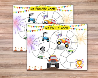 Monster Truck Potty & Reward Chart: Toilet Training for Boys (Digital Download)