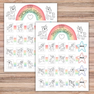 Printable Unicorn Potty Chart, Unicorn Reward Chart, Unicorn Toilet Training Chart, Chart for Girls, Potty Training Reward Chart
