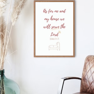 As For Me and My House We Will Serve the Lord| Joshua 24:15  Bible Verse Printable  Christian Wall Décor  WALL Art  DIGITAL DOWNLOAD