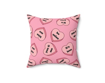 Pink Hearts Pillow, Valentine Pillow, Valentine's Day Pillow, Valentine's Day Decor, Gift For Her