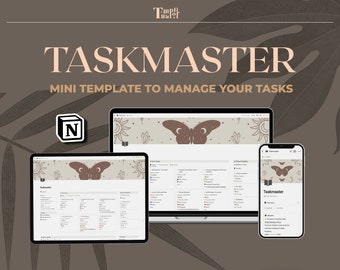 Task Tracker | Notion Template | Minimalist | To-do List | Project Management | Productivity | Organization | Tracker & Planner | Taskmaster