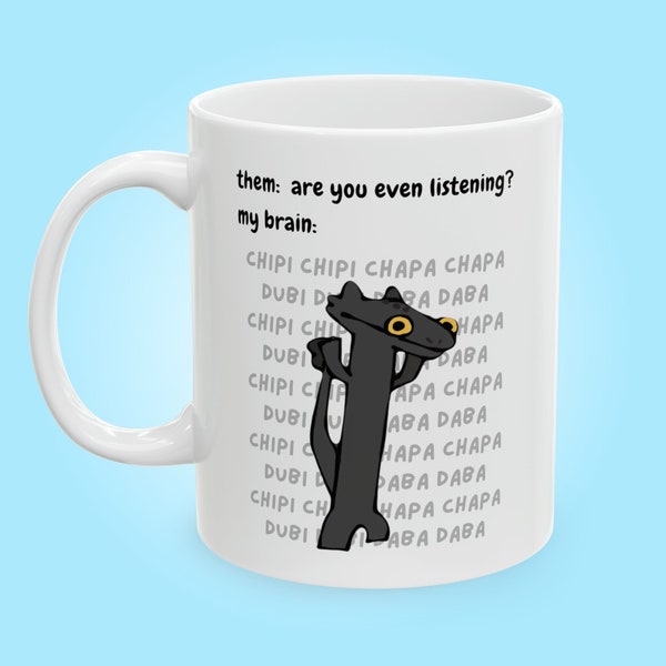 Dancing Toothless on My Mind Meme Mug 11oz, Funny Dancing Dragon Meme, Meme Mug, Friend Birthday Gift, Gift for Him/Her, Coffee Gift