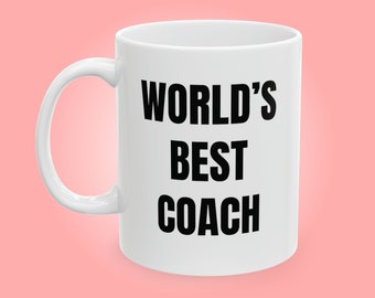La migliore tazza per allenatore del mondo da 11 once, idea regalo divertente per allenatore, regalo per allenatore di basket, regalo di compleanno per allenatore, allenatore di wrestling, allenatore di allegria, regali per allenatore