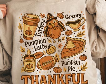 Vintage Thanksgiving Sweatshirt, Thankful Shirt, Retro Thanksgiving Aesthetic, Women's Thanksgiving Shirt, Fall Graphic Sweatshirt