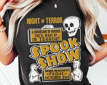 Camiseta retro de Halloween Comfort Colors® Spook Show, camiseta de terror espeluznante, estética de Halloween, camiseta vintage de Halloween para mujer, camiseta de fantasmas