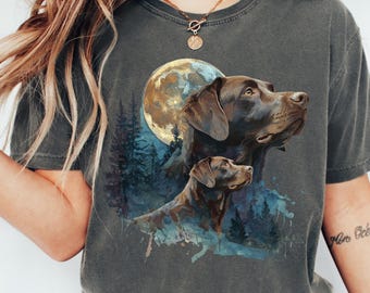 Vintage Chocolate Lab Shirt - Comfort Colors® Labrador T-shirt - Unisex Dog Lover Graphic Tee