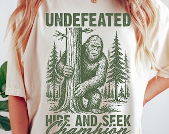 Vintage Bigfoot Comfort Colors® T-Shirt - Undefeated Hide and Seek Champion Bigfoot Unisex Graphic Tee
