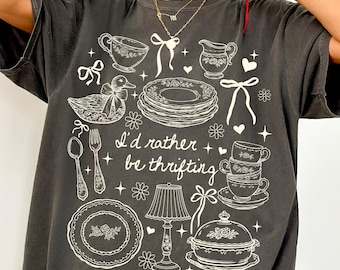 Vintage Thrifting Comfort Colors® T-Shirt, Grandmacore Kitchen Shirt, Antique Lover Tshirt, Cottagecore Goose Tee, Trendy Thrifter Gift