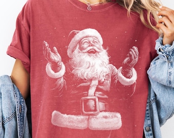 Vintage Santa Claus Comfort Colors® Graphic Tee - Cozy Retro Christmas Shirt