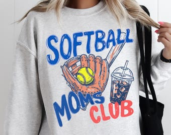 Softball Moms Sweatshirt, Gameday Doodle Softball Shirt, Trendy Women's Softball Sweatshirt, Sports Mom Shirt, Game Day Shirt