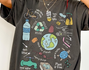 Earth Day Every Day Comfort Colors® T-Shirt, Save The Planet Shirt, Environmentalist Shirt, Save the Turtles Tee, Aesthetic Women's Tee
