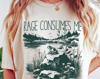 Rage Consumes Me Comfort Colors® T-Shirt, Vintage Frog Tshirt, Funny Sarcastic Meme Retro Shirt, Oversized Unisex Graphic Tee, Funny Gift