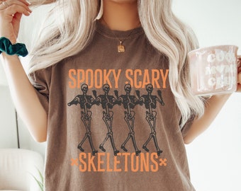 Retro Halloween Comfort Colors® Shirt, Spooky Scary Skeletons T Shirt, Halloween Aesthetic, Vintage Halloween TShirt, Graphic Skeletons Tee