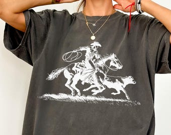 Cowboy Roping Western Comfort Colors® Shirt, Retro Western Graphic Tee, Vintage Country Western Tshirt, Rodeo Shirt, Country Girl Shirt