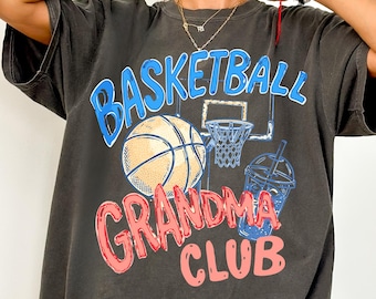 Basketball Grandma Club Comfort Colors® T-Shirt, Gameday Doodle Basketball Tee, Trendy Women's Basketball Shirt, Sports Grandma Shirt