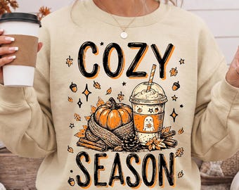 Cozy Season Sweatshirt, Pumpkin Spice Shirt, Fall Sweatshirt, Cute Autumn Crewneck, Pumpkin Fall Sweater