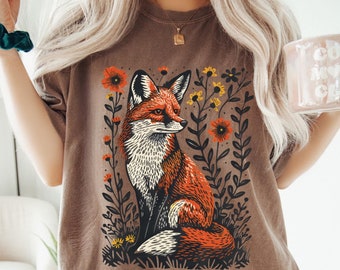 Fox Comfort Colors® T-Shirt, Vintage Fox Tshirt, Retro Nature Shirt, Graphic Tee, Trendy Women's Shirt, Outdoorsy Animal T-shirt, Fox Gift
