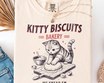 Comfort Colors Cat Biscuits Bakery Shirt, Funny Kitty Graphic Tee