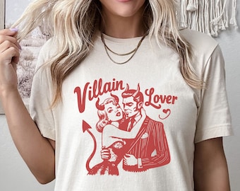 Villain Lover Shirt, Book Lover, Retro Tshirt, Bookish T Shirt, Vintage Shirt, Reading Shirt, Romance Reader, Book Gift, Literature Shirt