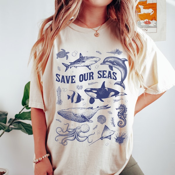 Red onze zeeën tshirt, bescherm onze oceanen tshirt, haai shirt, sla de oceaan shirt, respecteer de lokale bevolking shirt, surfshirts, oceaanliefhebber