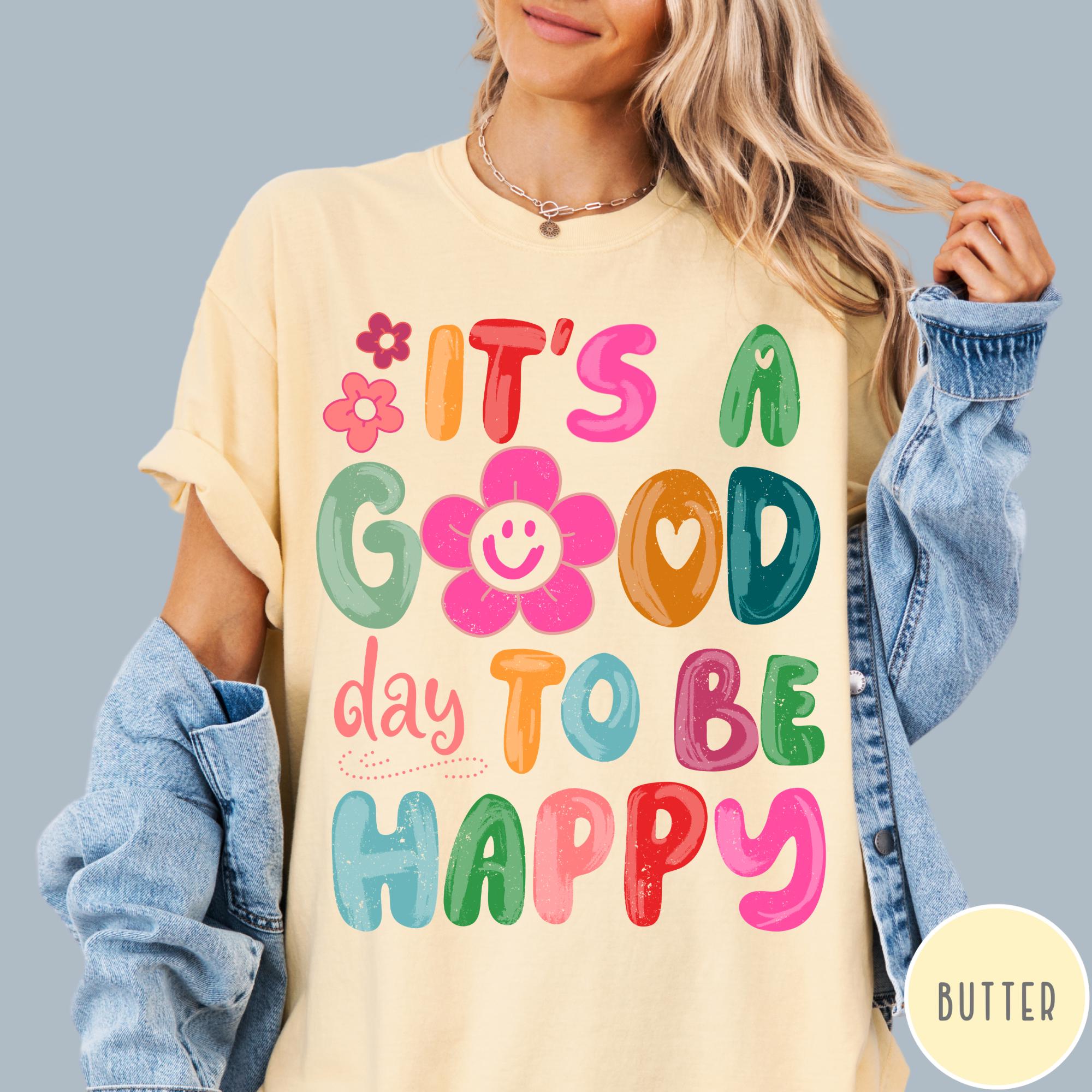 It's a Good Day to Be Happy Comfort Colors® T-shirt, Retro Boho Hippie ...