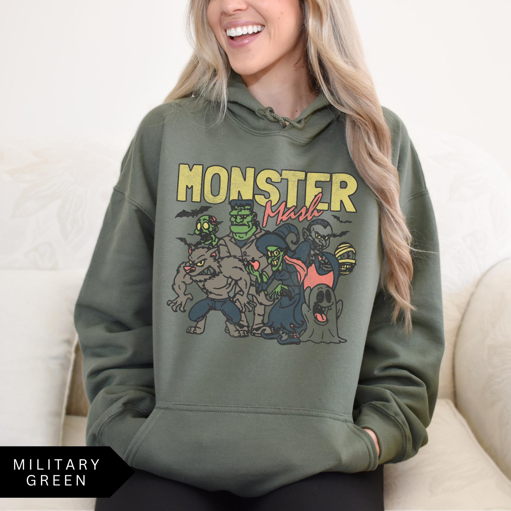 Monster Mash Hoodie, Retro Halloween Aesthetic, Vintage Halloween 