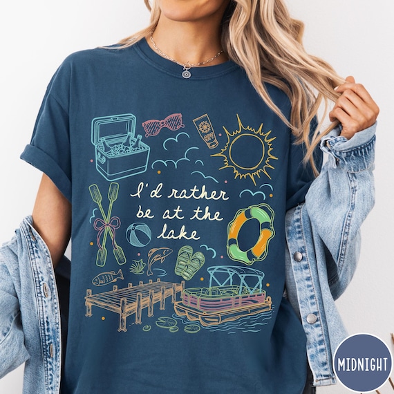 I’d Rather Be at the Lake Comfort Colors® T-Shirt, Lake Life Tee, Summer Vacation Shirt, Cabin Weekend Shirt, Pontoon Boat Shirt, Lake Gift