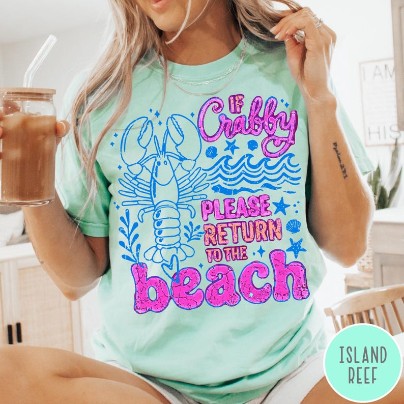 Si estás de mal humor, por favor regresa a la playa. Camiseta Comfort Colors®, camiseta divertida para la playa, camiseta retro de verano, camiseta con estampado costero, regalo para amantes de la playa. Island Reef