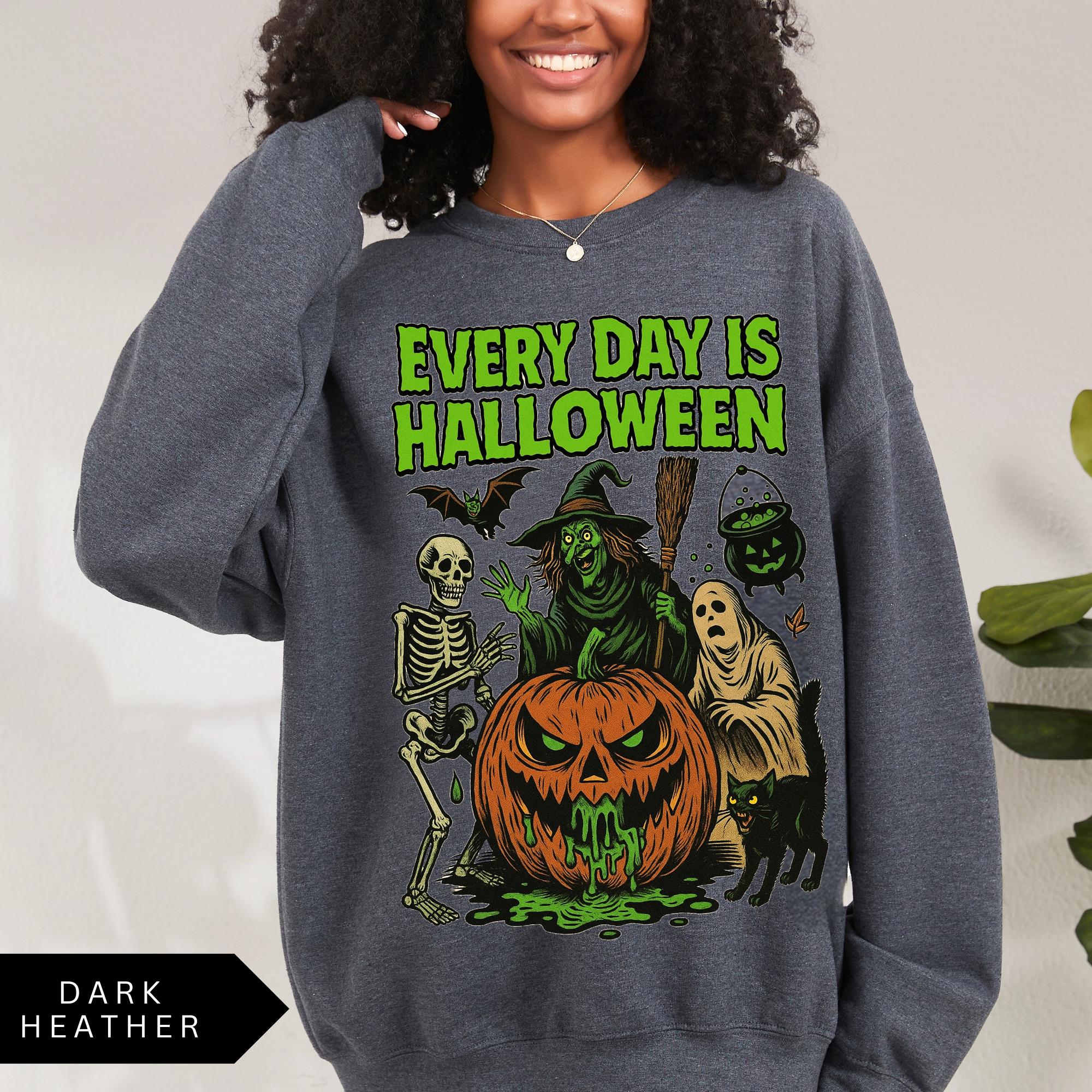 ヴィンテージハロウィンスウェットシャツ、毎日がハロウィン、ユニ 