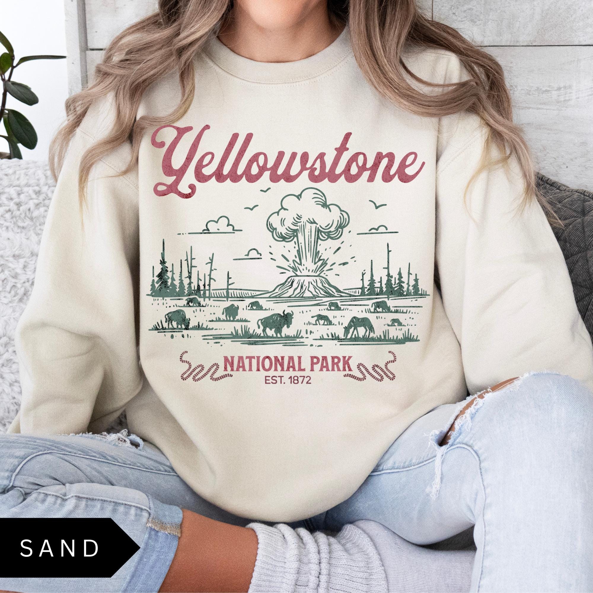 Vintage Yellowstone National Park Sweatshirt, Retro Unisex Shirt