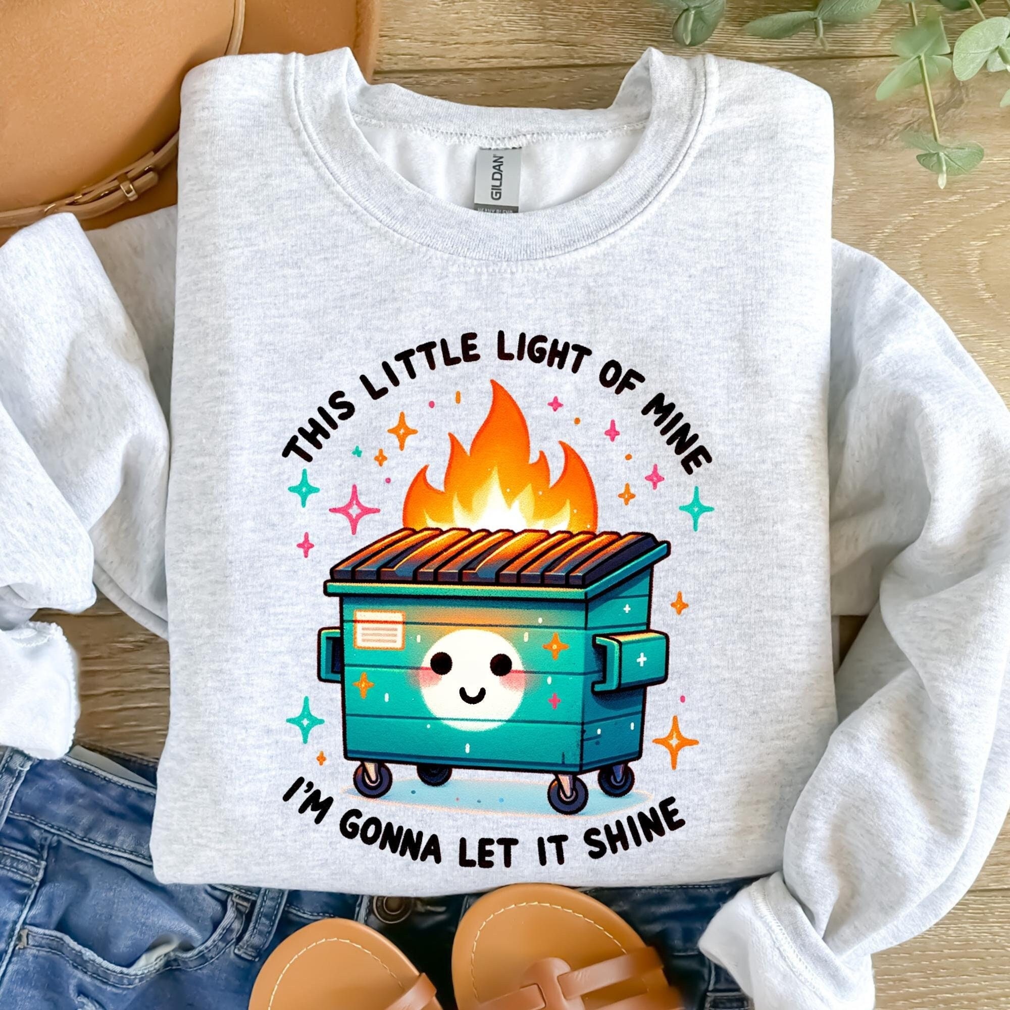 Dumpster Fire Sweatshirt, Funny Sweatshirt, This Little Light of