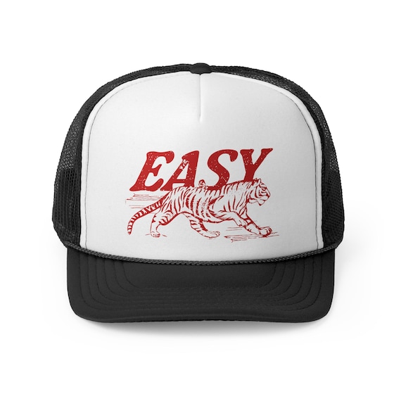 Easy Tiger Trucker Hat, Vintage Distressed Tiger Hat, Trendy Retro Trucker Hat, Otto Trucker Hat, Grunge Indie Boho Tiger Hat