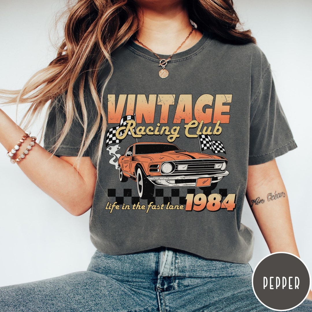 Vintage 80's Racing Club Comfort Colors® Shirt, Vintage Retro Graphic ...