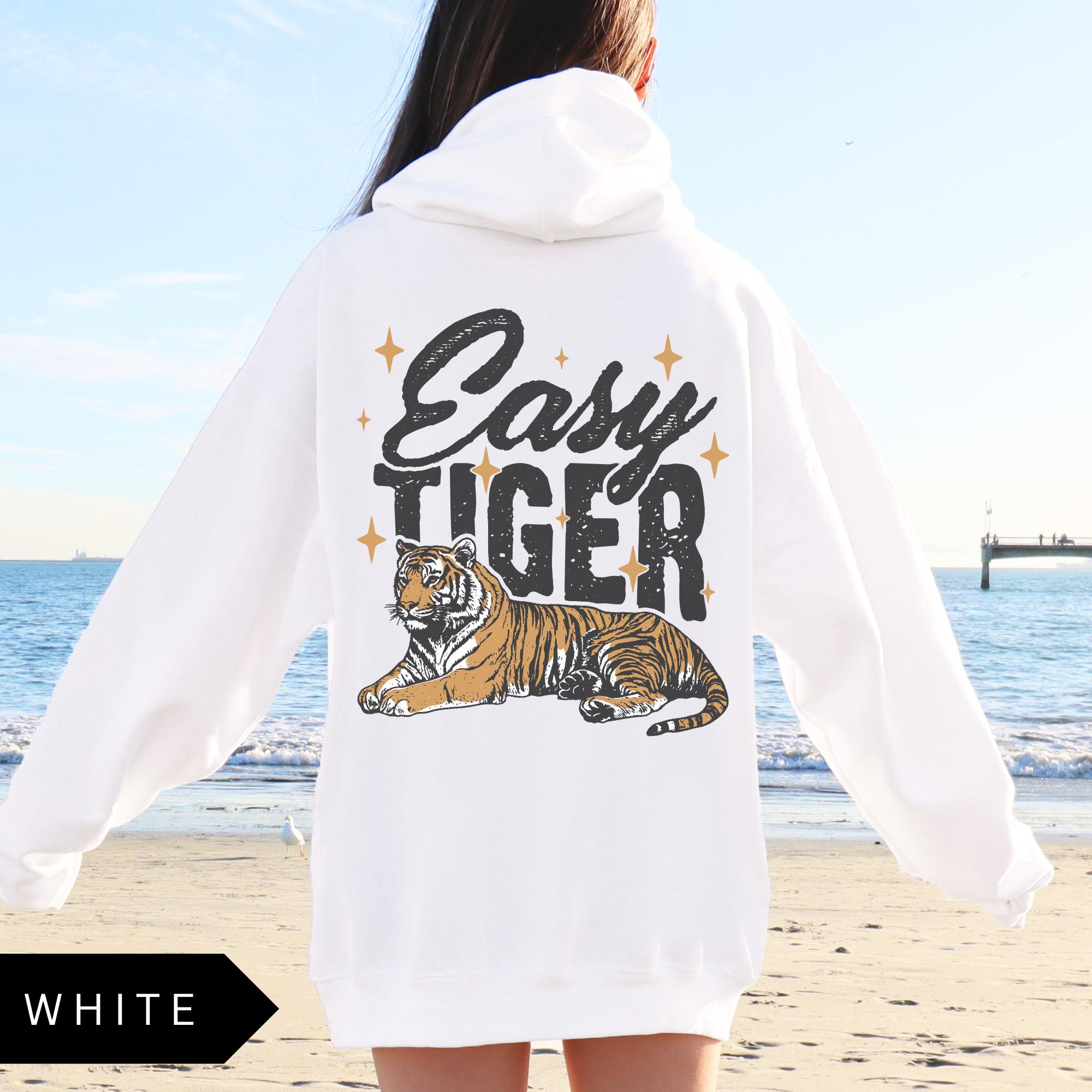 Easy Tiger Hoodie, Vintage Graphic Tiger Unisex Shirt, Retro