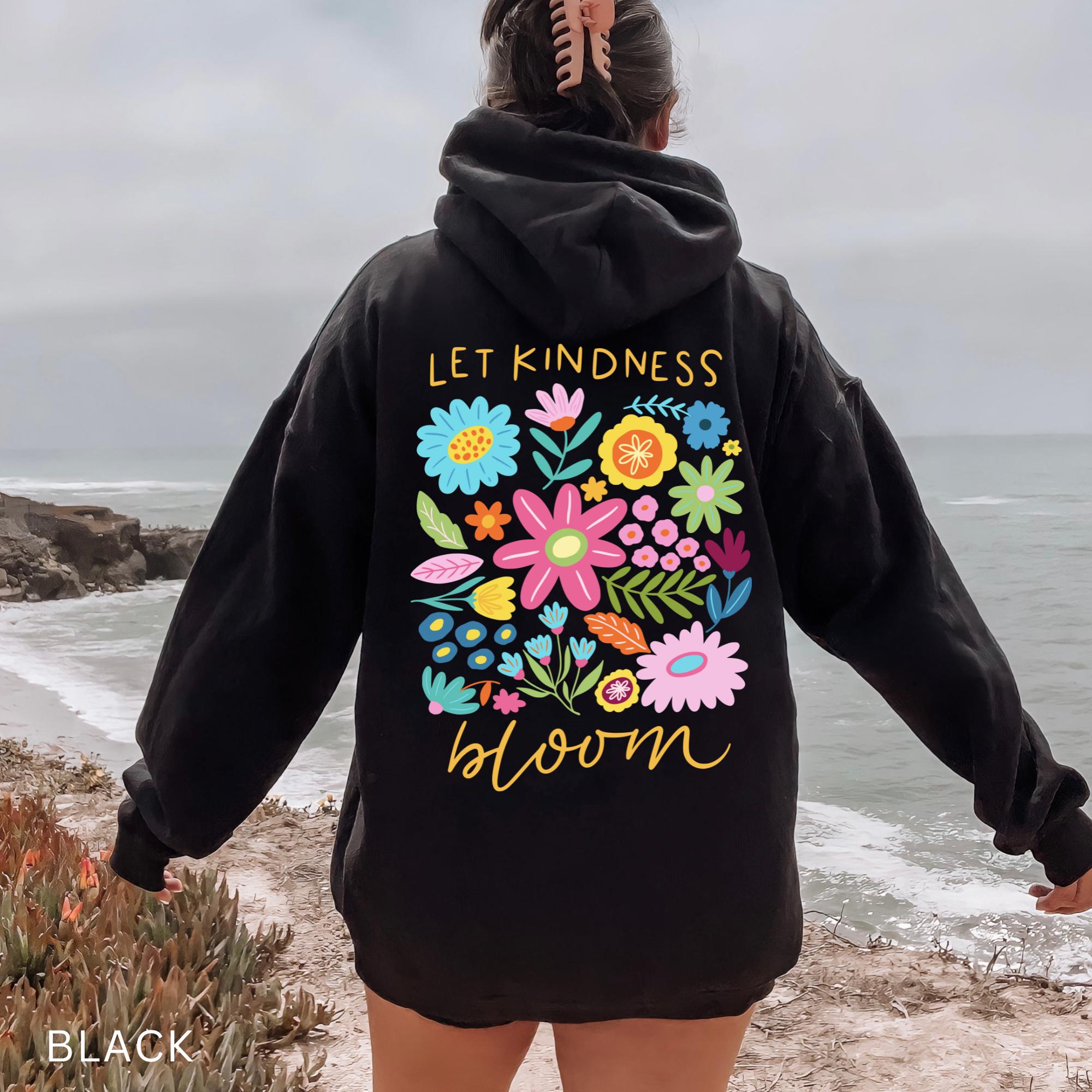 Sweat à Capuche Positif – Imprimé Fleurs Et Messages Inspirants – Pour Une Vibe Optimiste Au Quotidien