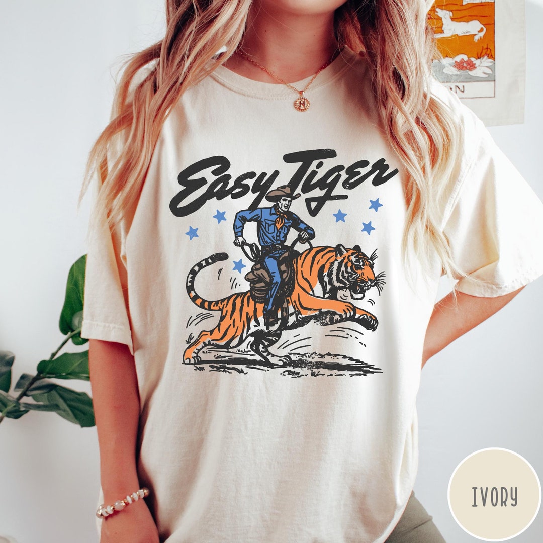Easy Tiger Tee Comfort Colors®, Trendy Vintage Tiger T Shirt