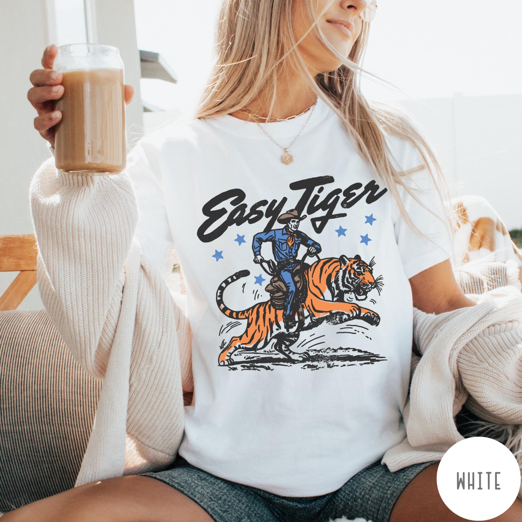 Easy Tiger Tee Comfort Colors®, Trendy Vintage Tiger T Shirt