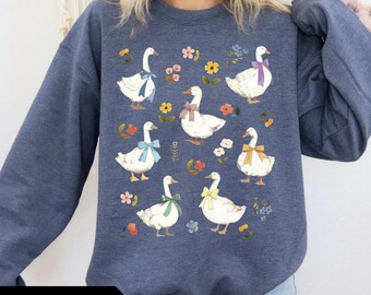 Vintage Goose Sweatshirt, Funny Goose Shirt, Oversized