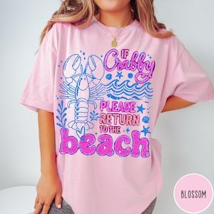 Si estás de mal humor, por favor regresa a la playa. Camiseta Comfort Colors®, camiseta divertida para la playa, camiseta retro de verano, camiseta con estampado costero, regalo para amantes de la playa. Blossom