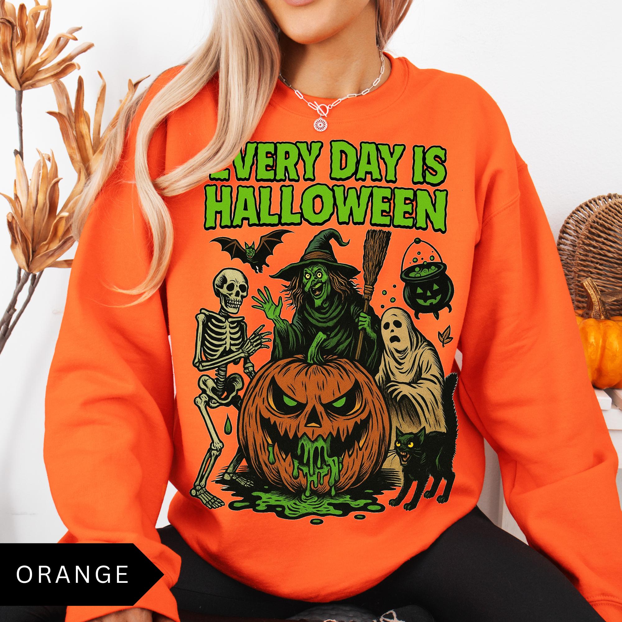 ヴィンテージハロウィンスウェットシャツ、毎日がハロウィン、ユニ 