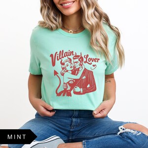 Villain Lover Shirt, Book Lover, Retro Tshirt, Bookish T Shirt, Vintage Shirt, Reading Shirt, Romance Reader, Book Gift, Literature Shirt image 7