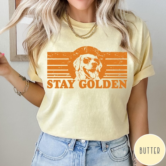 Stay Golden Comfort Colors® Shirt, Funny Golden Retriever Tshirt, Funny Dog Shirt, Graphic Retro Vintage T Shirt, Dog Lover Gift, Dog Tee