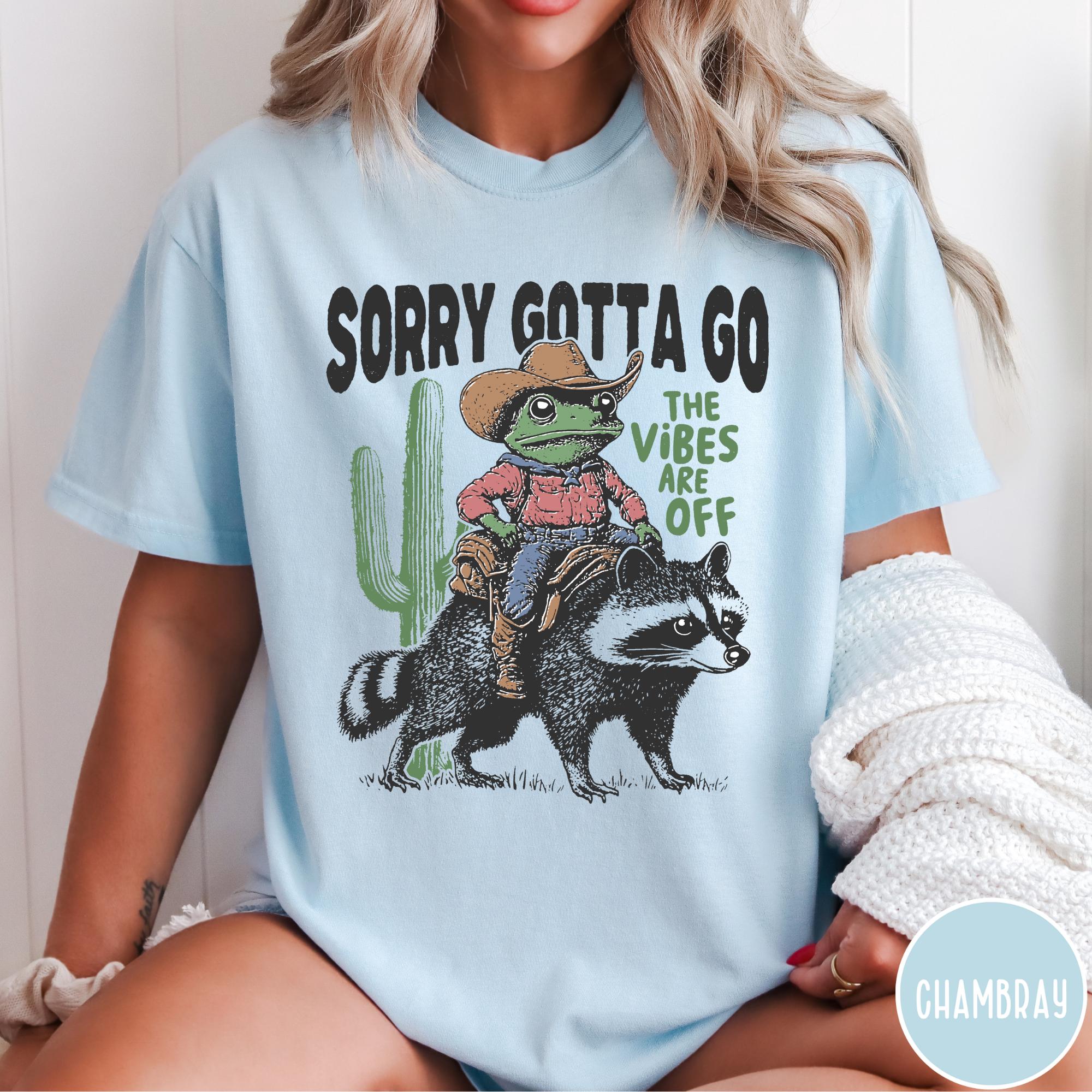Vibes Are Off Comfort Colors® T-Shirt, Sorry Gotta Go, Vintage Frog Tshirt, Funny Retro Shirt, Graphic Tee, Funny Unisex Aesthetic Tshirt