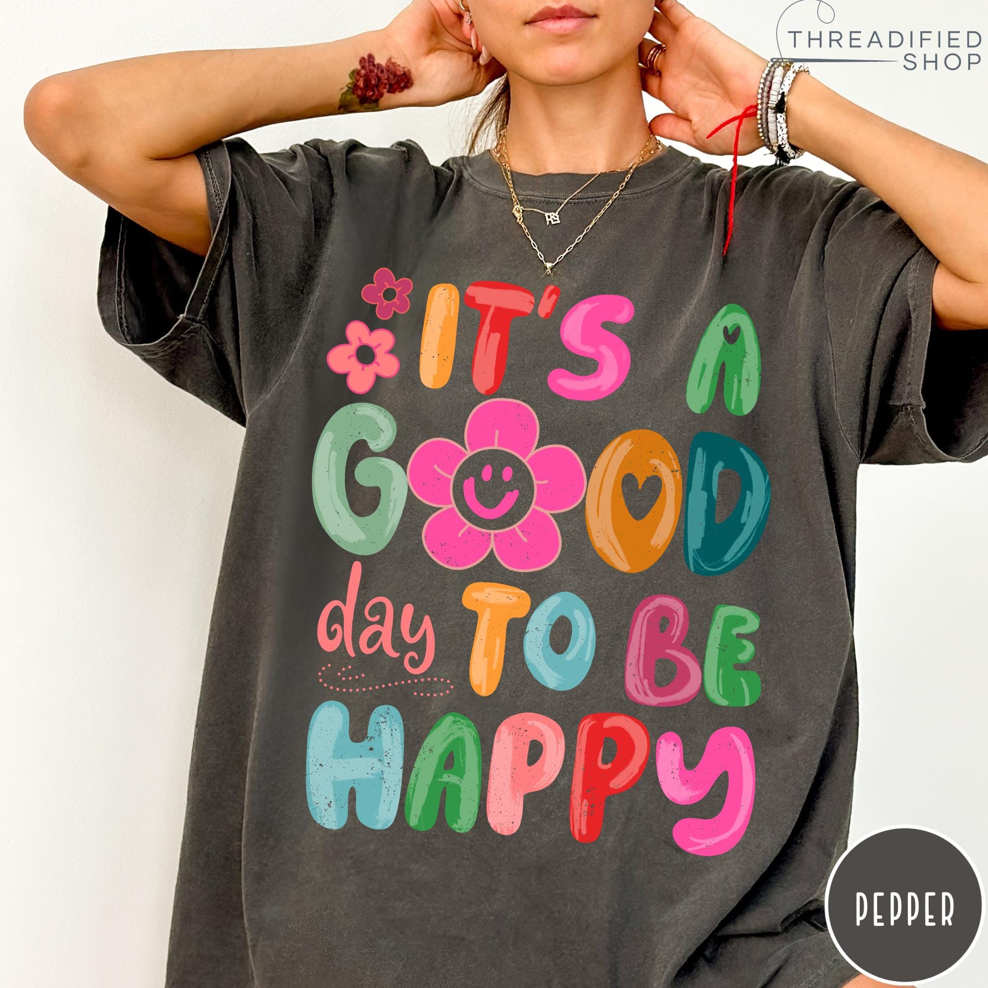 It's a Good Day to Be Happy Comfort Colors® T-shirt, Retro Boho Hippie ...