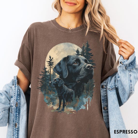 Vintage Black Lab Shirt - Comfort Colors® Labrador T-shirt - Unisex Dog Lover Graphic Tee