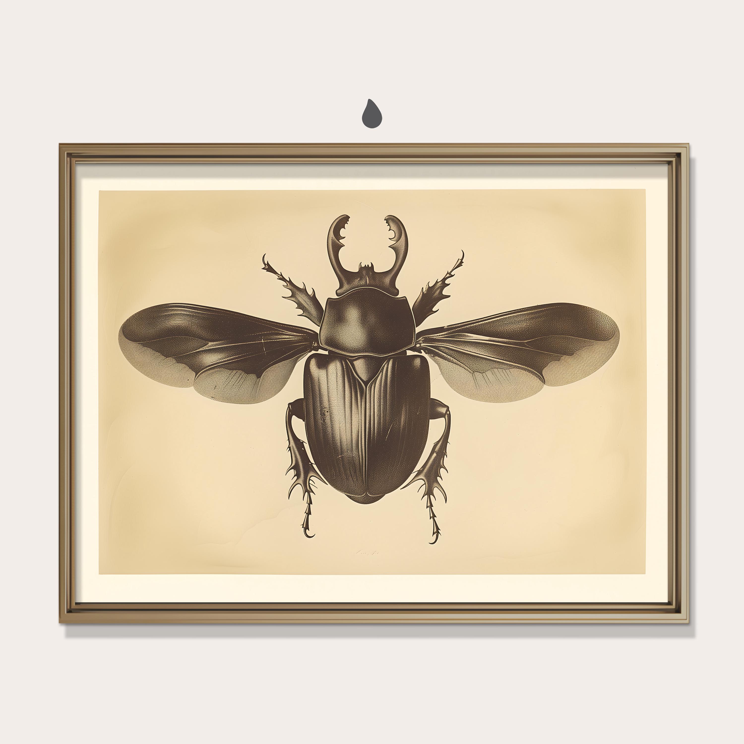 Vintage Scarab Beetle Print, Black and White Art, Moody Antique Entomology, Goblincore, Dark Academia, Printable Wall Art, Digital Download