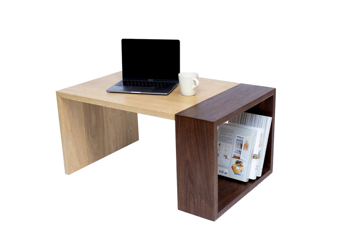 Modern Solid Wood Coffee Table Handcrafted Natural Walnut and Oak for Living Room - Etsy