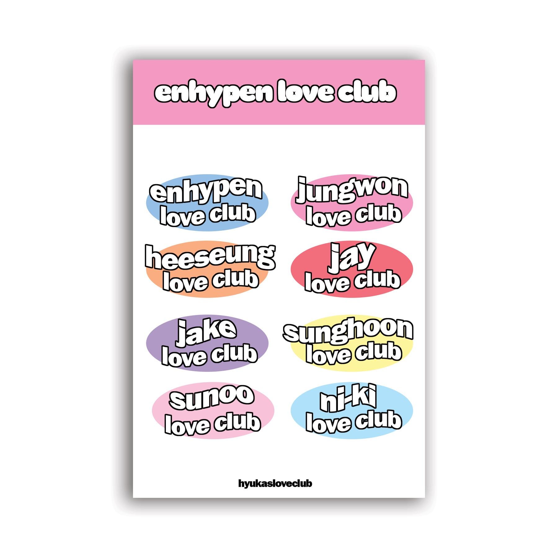 enhypen love club sticker sheet